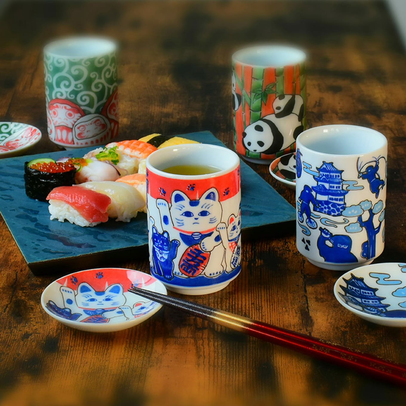 Ceramic Ai Sushi Tea Cups