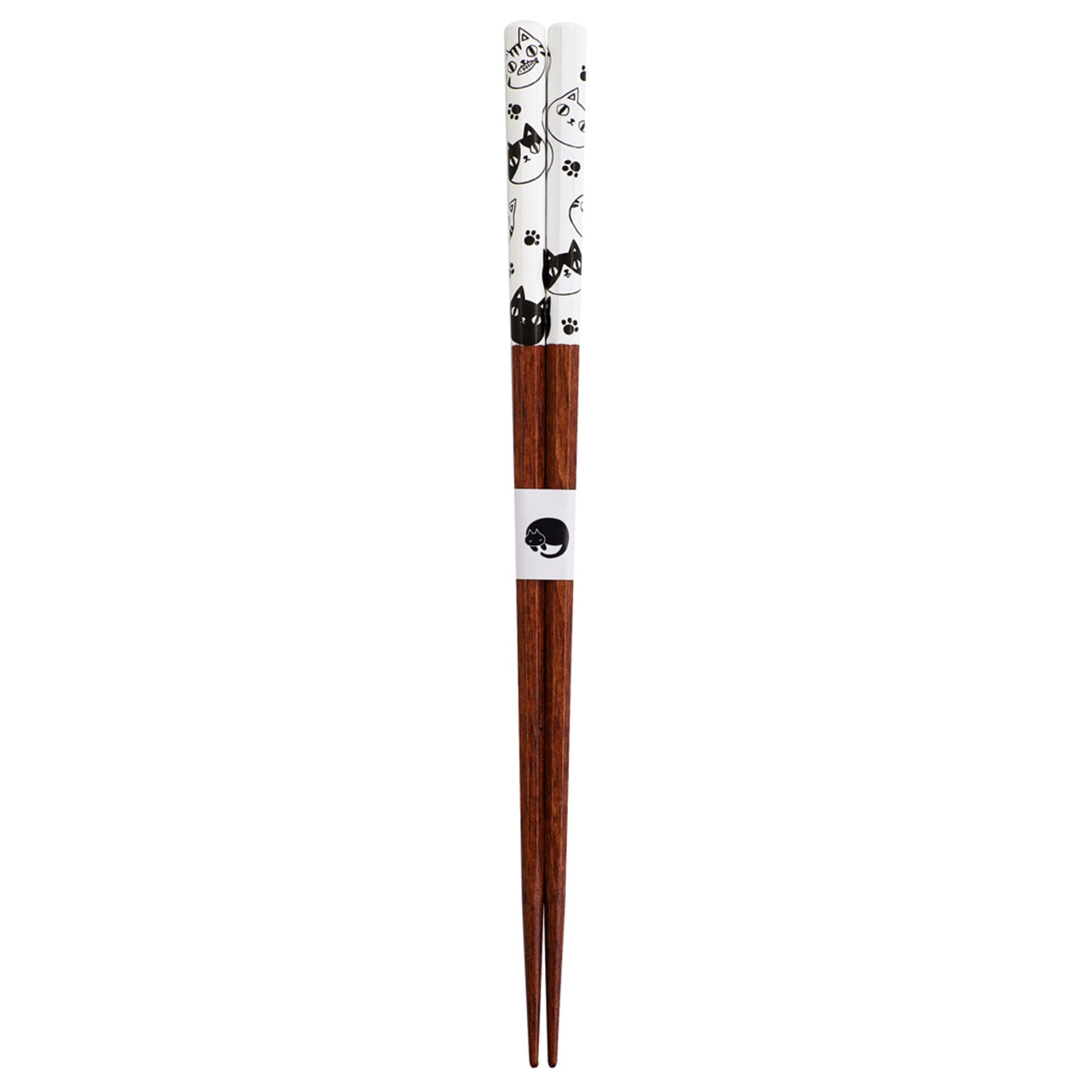 Ceramic Ai Neko Cat 3 Brothers Chopsticks, 23 cm - White