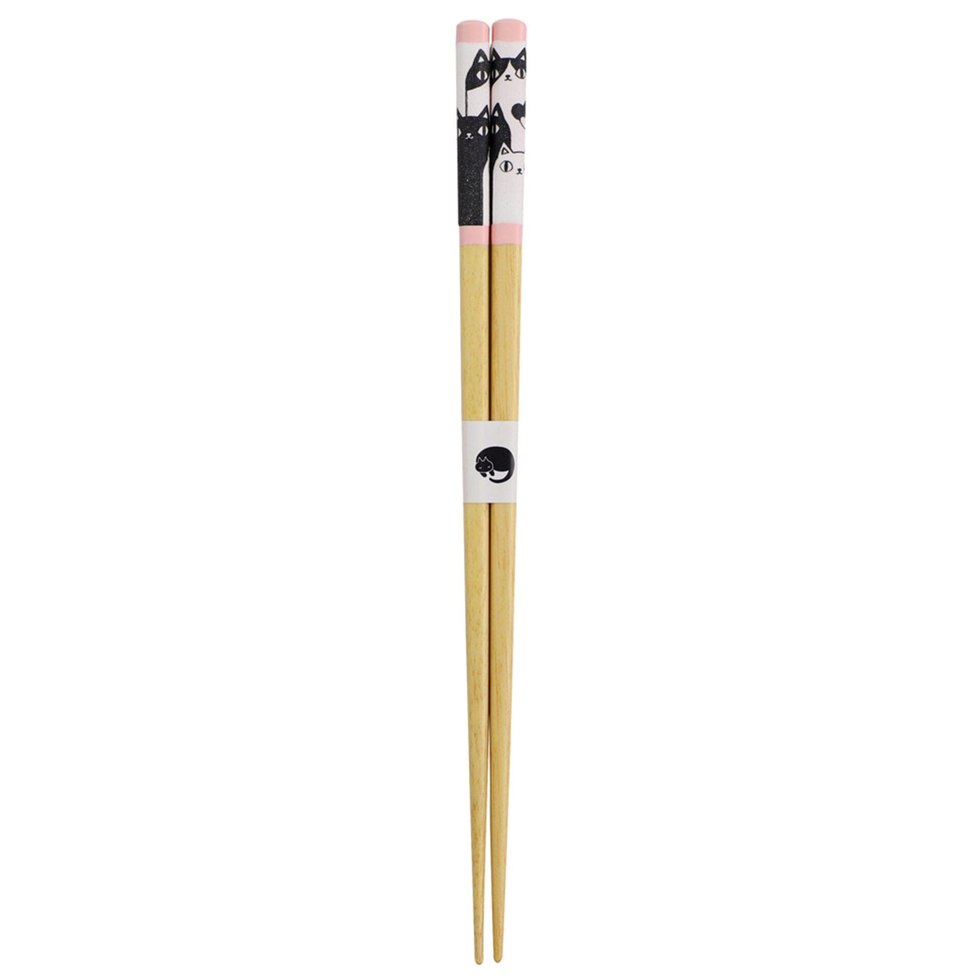 Ceramic Ai Neko Cat 3 Brothers Chopsticks, 23 cm - Pink