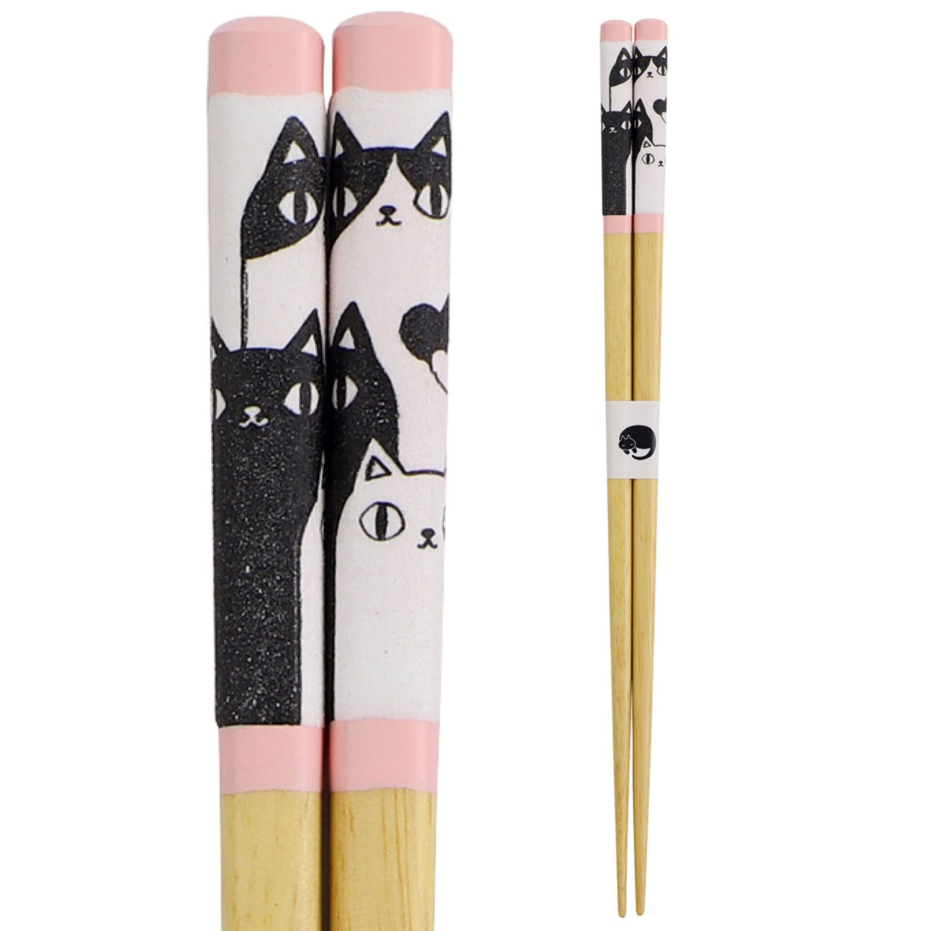 Ceramic Ai Neko Cat 3 Brothers Chopsticks, 23 cm - Pink