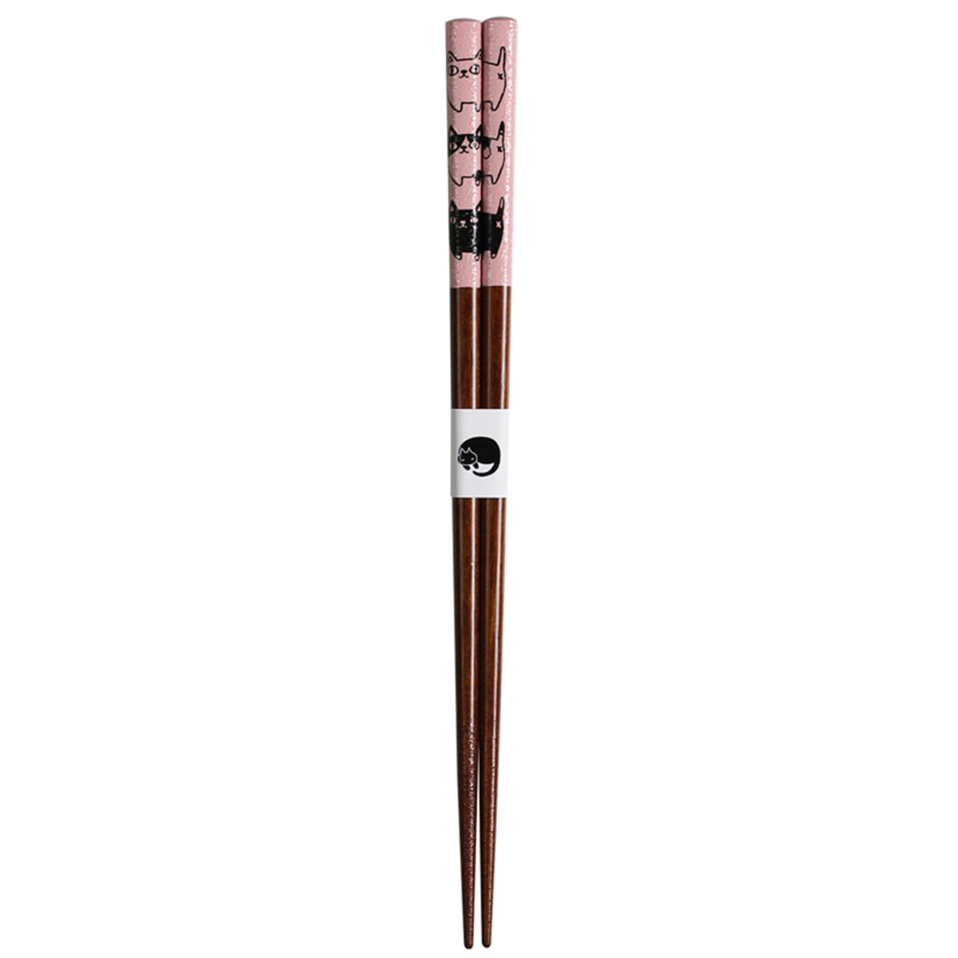Ceramic Ai Neko Cat 3 Brothers Chopsticks, 21 cm - Pink