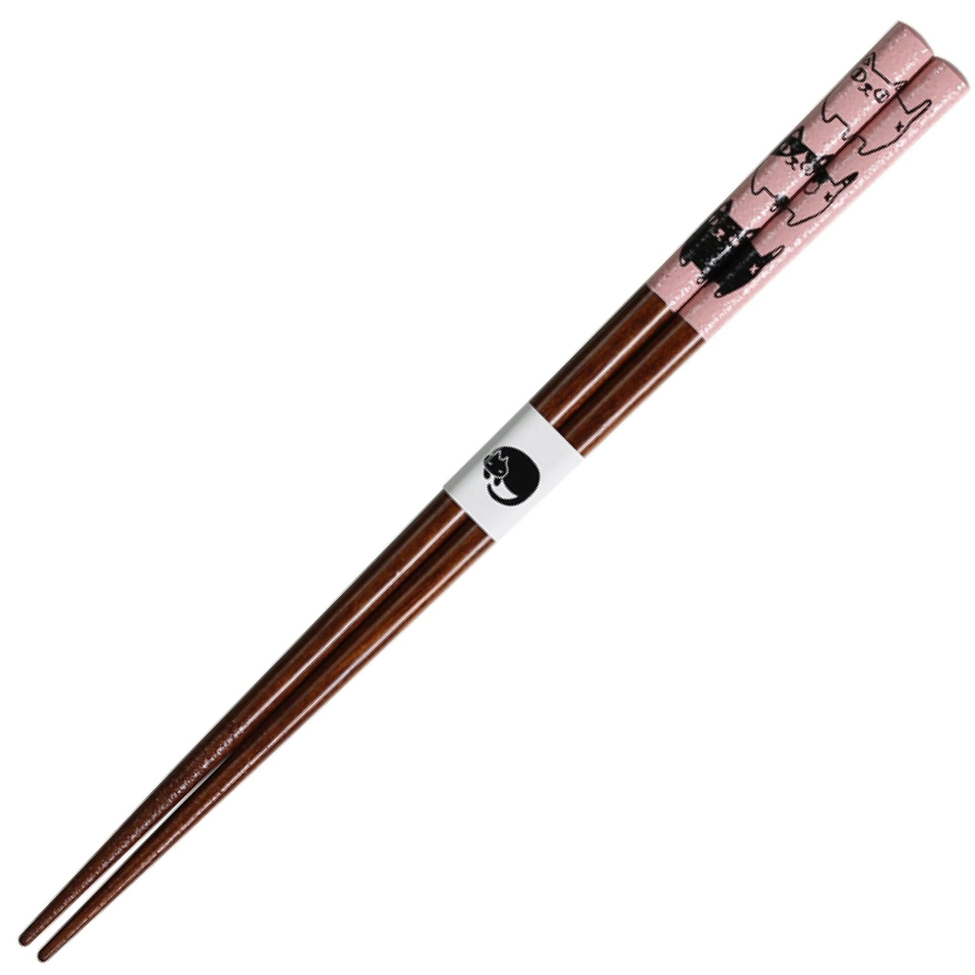 Ceramic Ai Neko Cat 3 Brothers Chopsticks, 21 cm - Pink