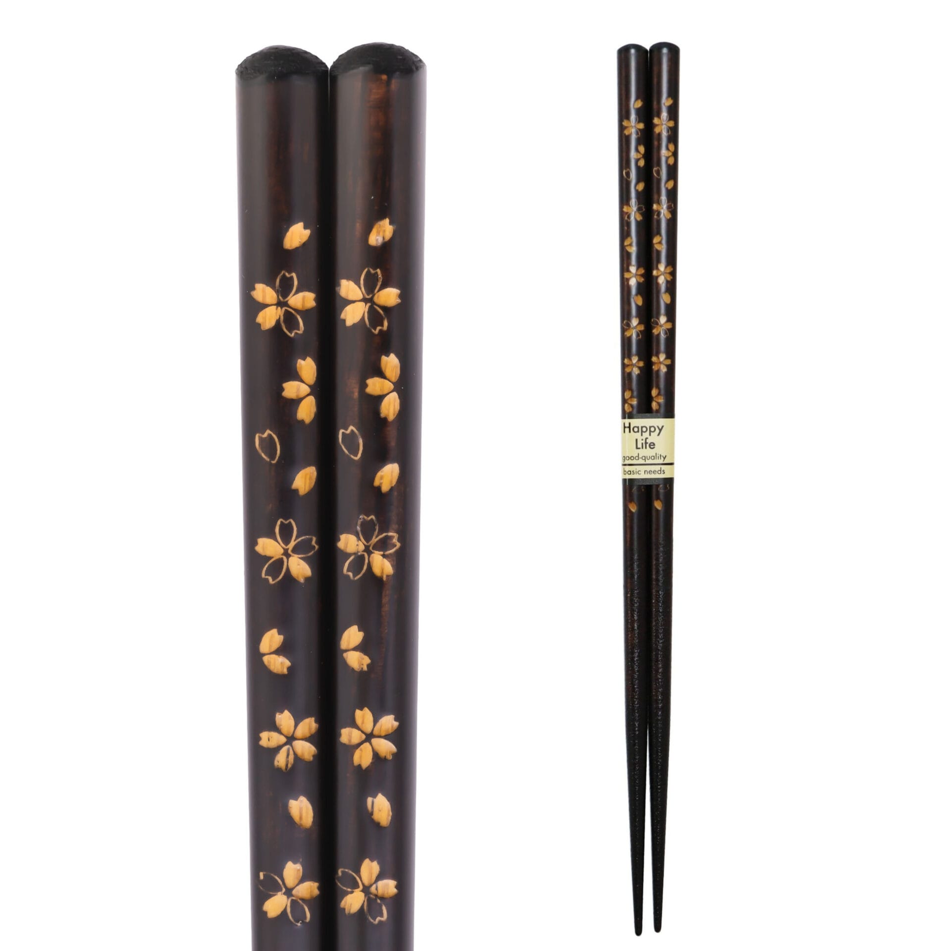 Japanese Sakura Black Chopsticks 23 cm