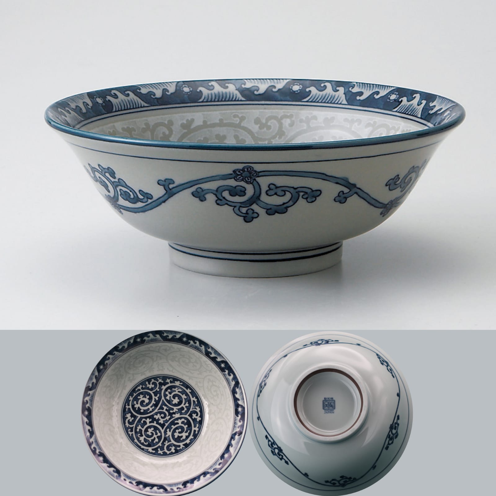 Japanese Namikarakusa Ramen Bowl 21 x 7.9cm, 1100 ml