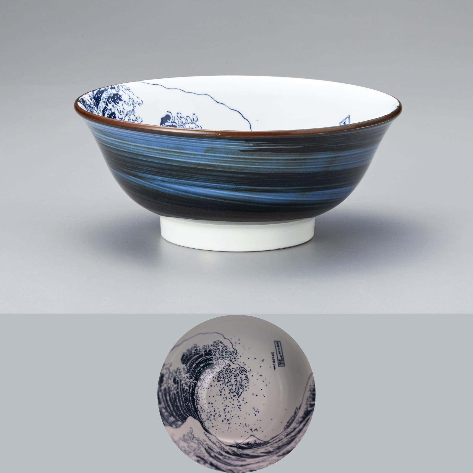 Japanese Hokusai Fuji Gosumaki Ramen Bowl 21.2 x 8.3cm