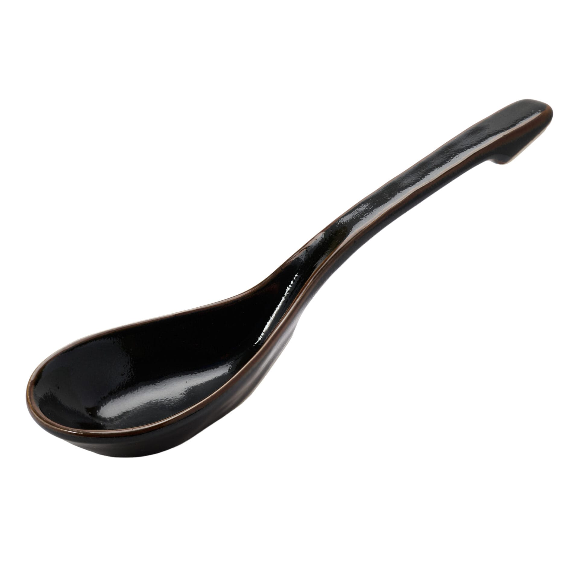 Japanese Ramen Spoon - Black, 17.8 x 4.5 x 3.9cm