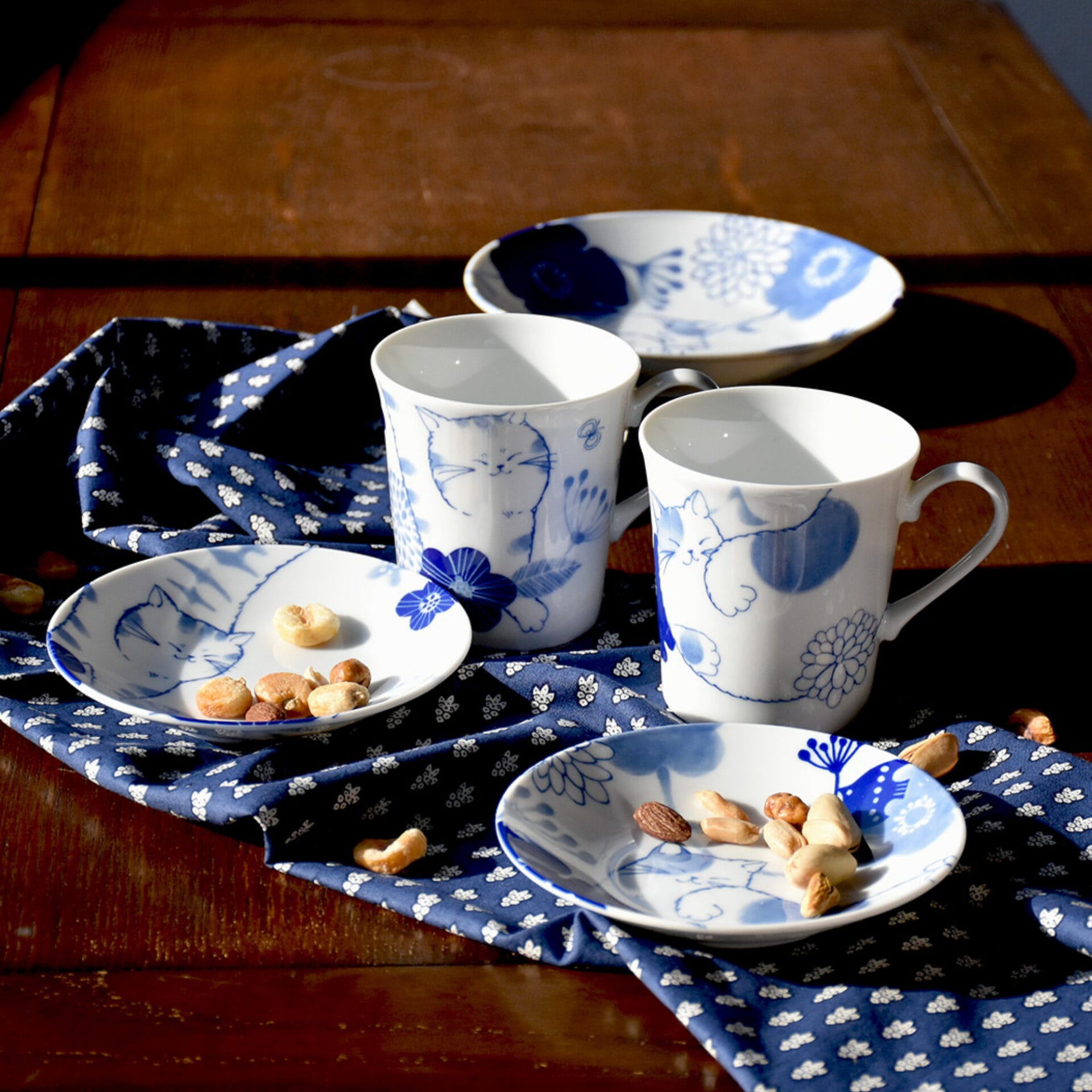 Ceramic Ai Nohohon Cat Mugs - Mugi & Sora