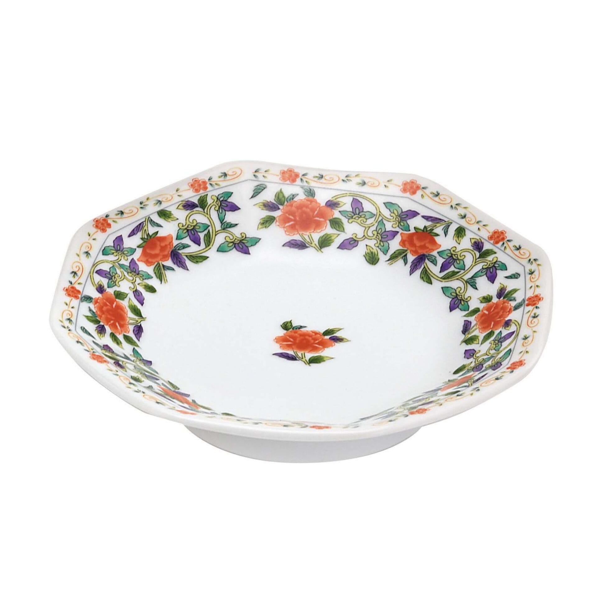 Japanese Shippomon Pattern Hexagon Plate, 19.3 cm