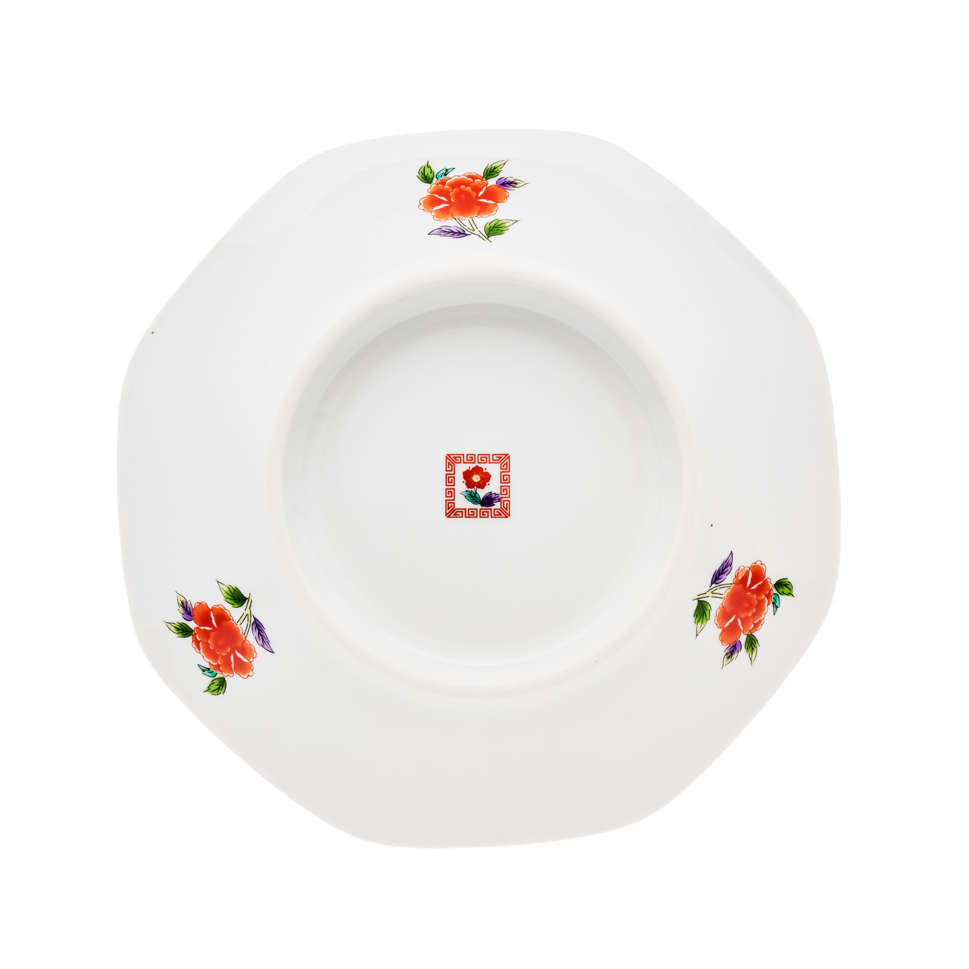 Japanese Shippomon Pattern Hexagon Plate (Bottom View)
