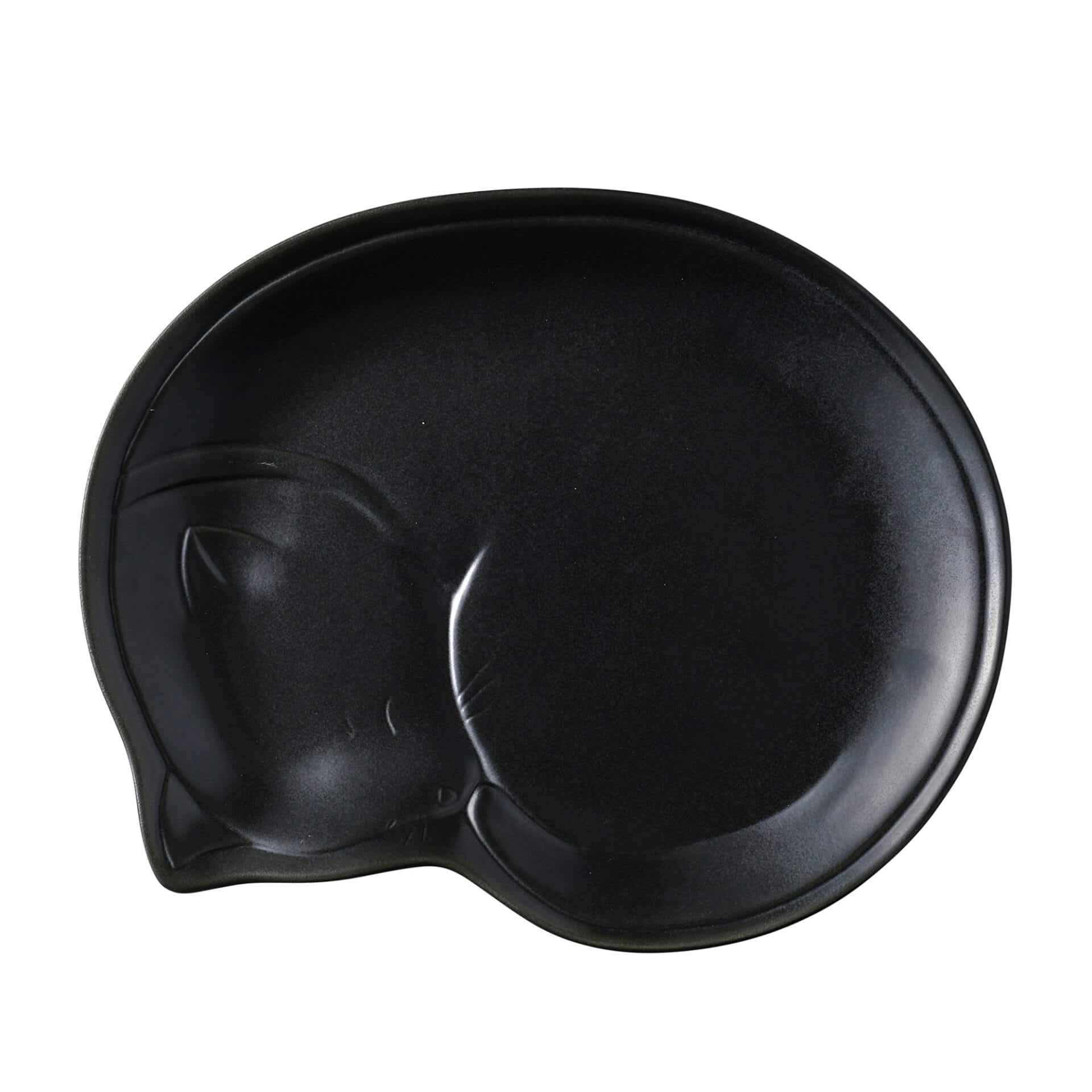 Japanese Black Cat Dinner Plate 28.2 x 22.8 x 2.2 cm