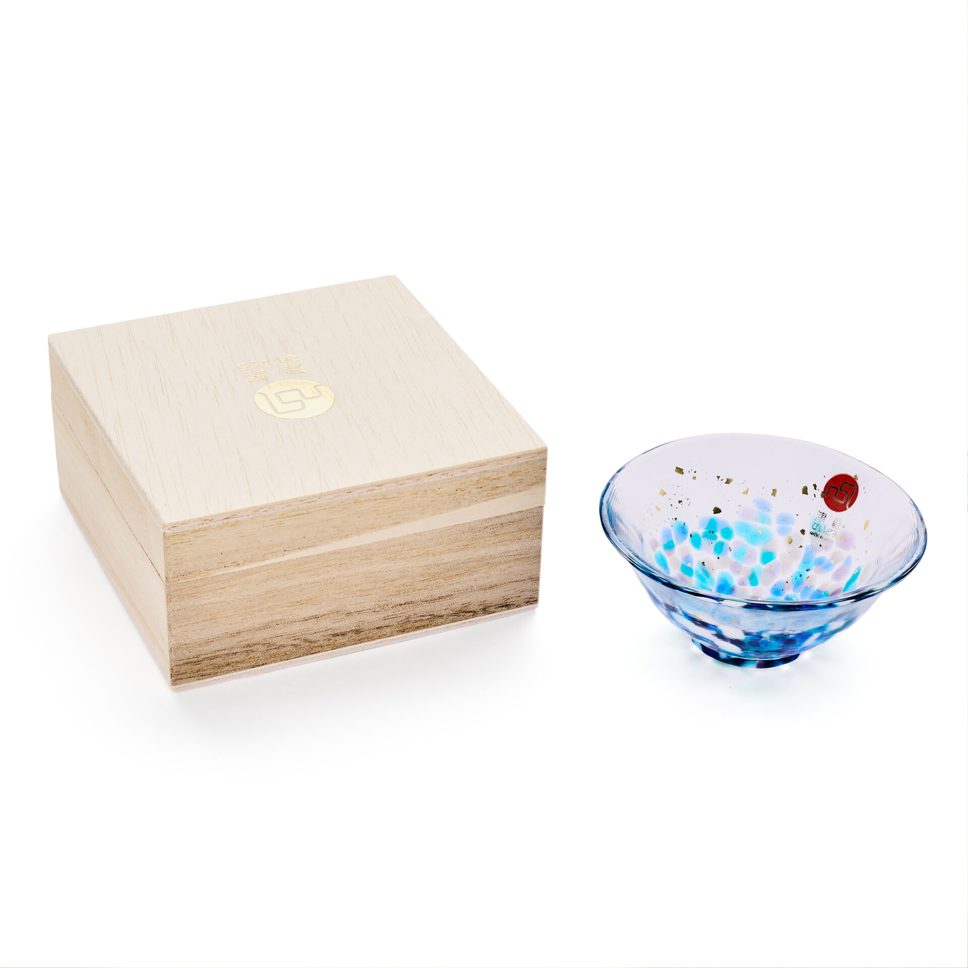 Japanese Sayaka Glass Sake Cup - Blue