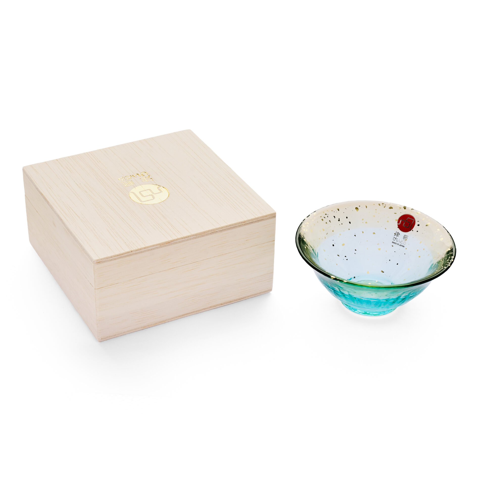 Japanese Sayaka Glass Sake Cup - Green