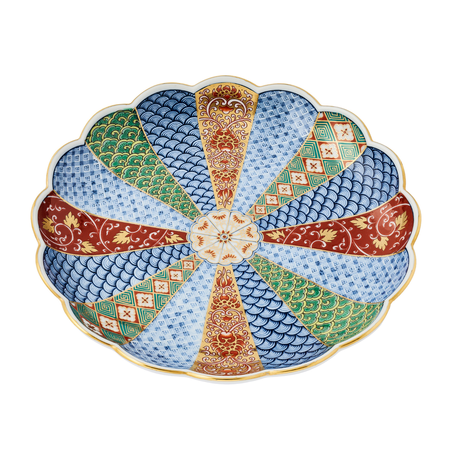 Japanese Hayashikuro Kikuwari Plate 19.5 cmJapanese Hayashikuro Kikuwari Plate 19.5 cm