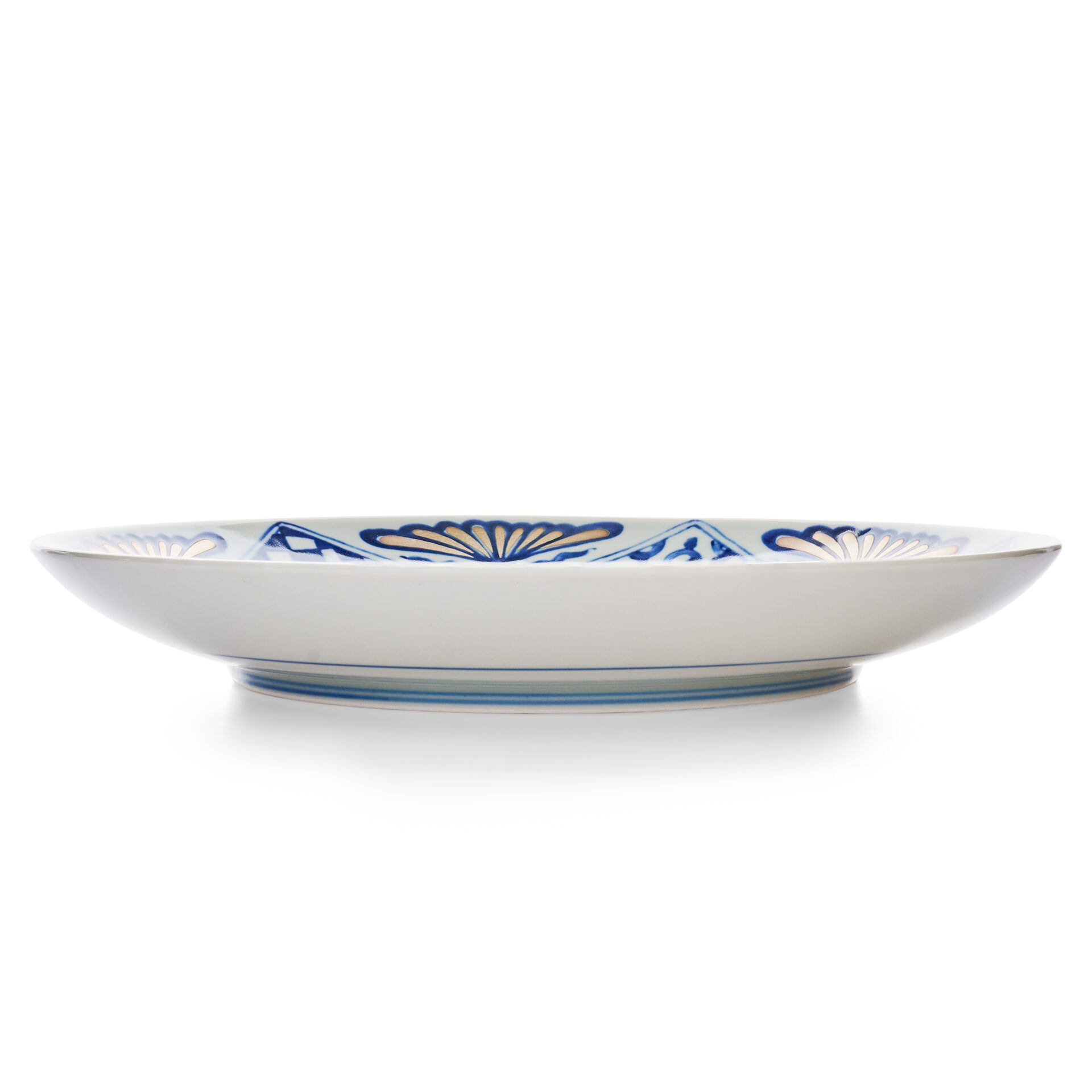 Rinkurou Klin Silvery Blue Flower Plate 23.5 cm (Side View)